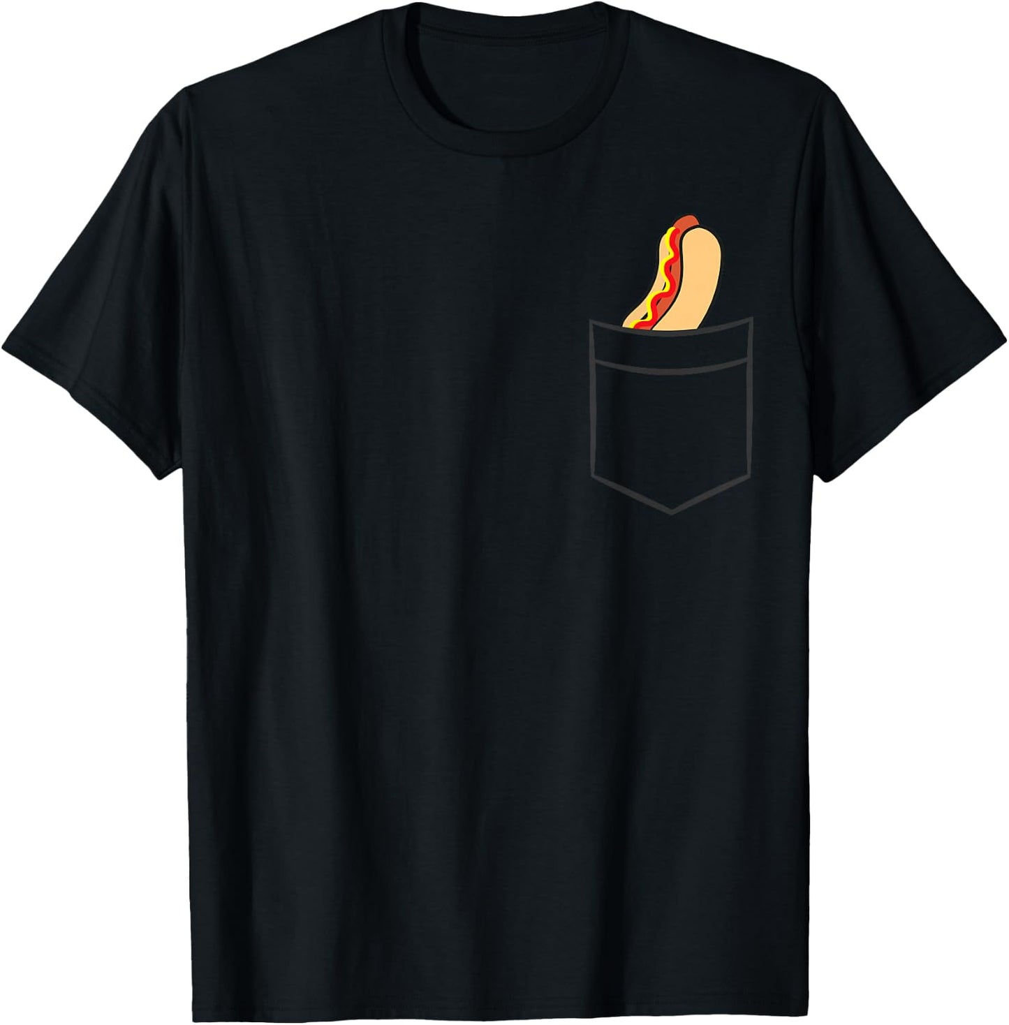 Hotdog in The Pocket Funny Pocket Hot Dog T-Shirt - T-Shirt | Black