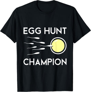 Egg Hunt Champion Funny Dad Easter Pregnancy Announcement T-Shirt - T-Shirt | Black