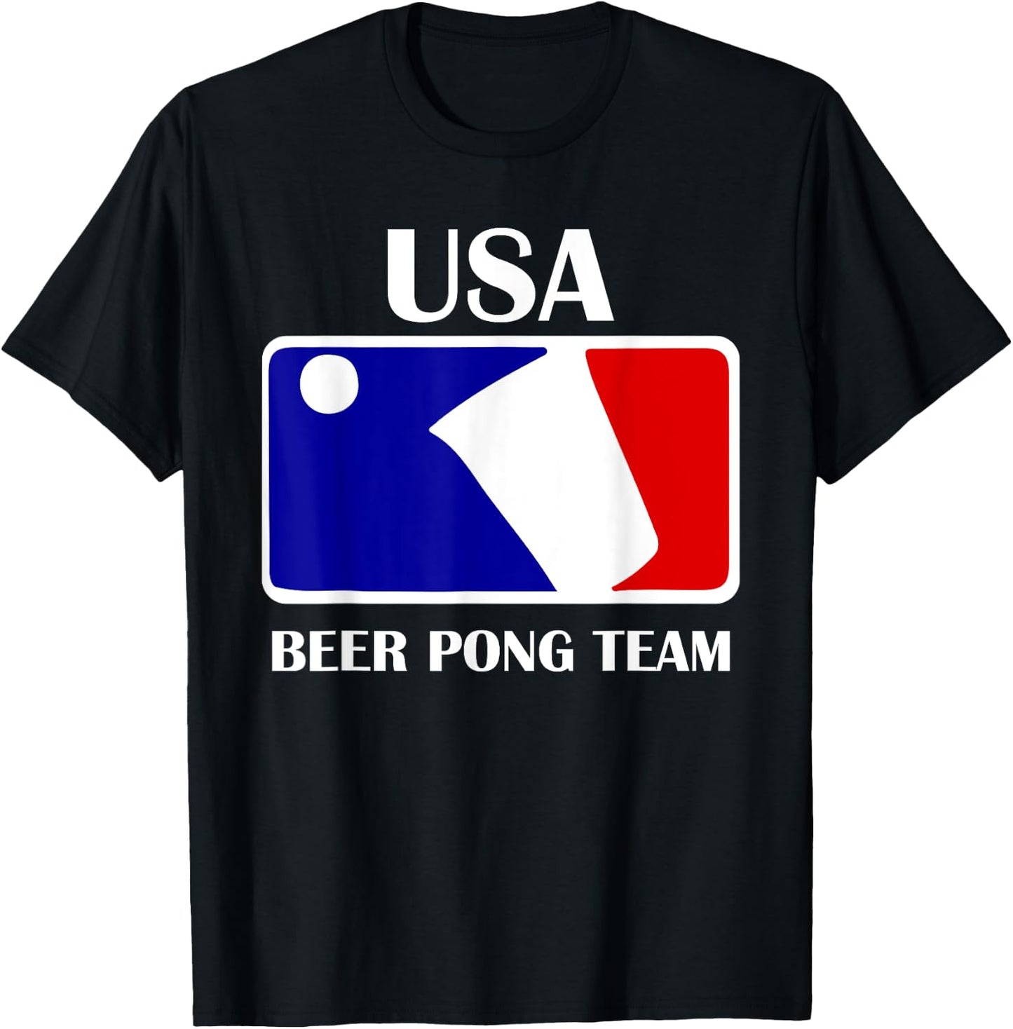 USA Drinking Team American Flag Patriotic Beer Pong Frat Men T-Shirt - T-Shirt | Black