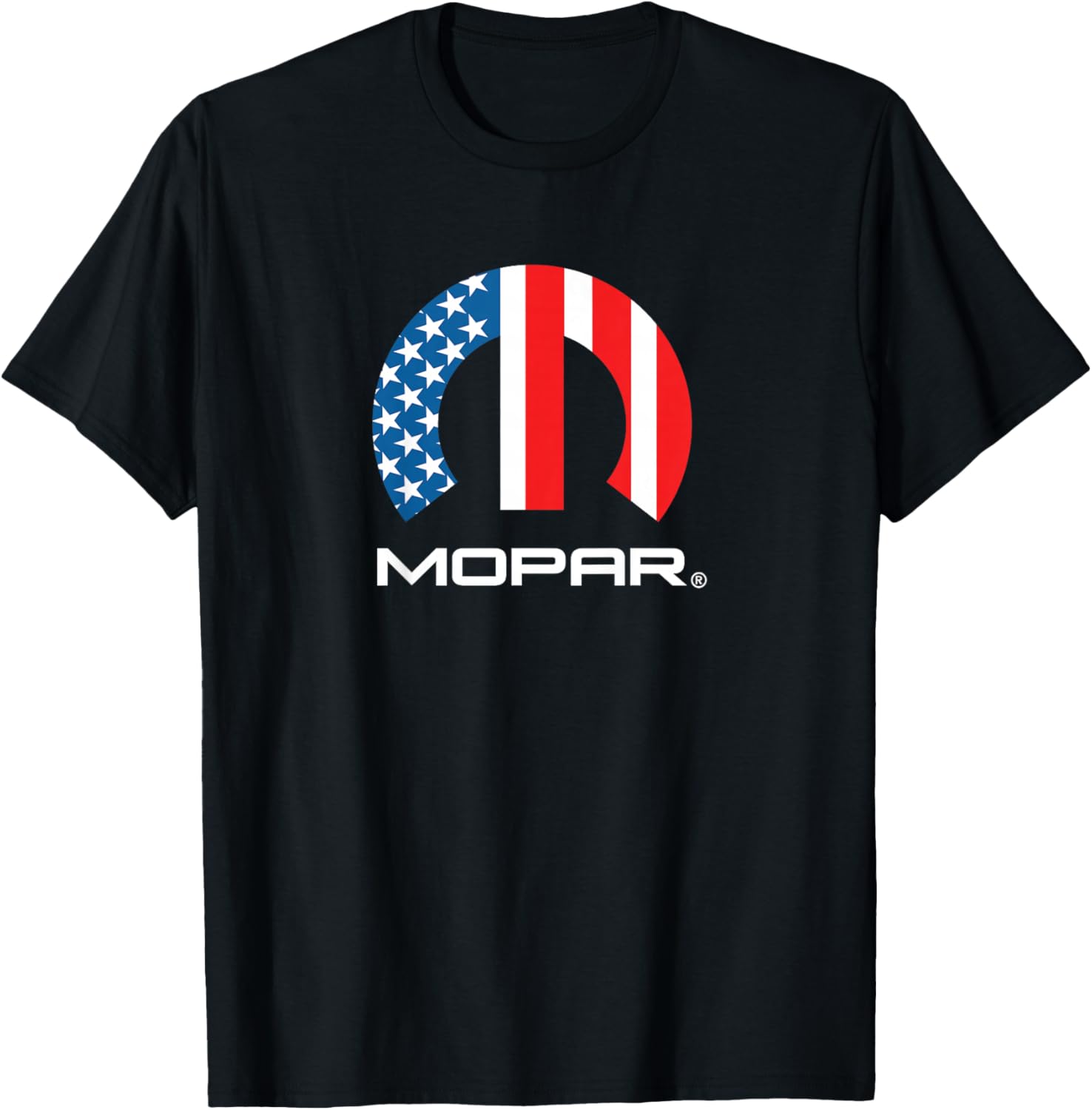 Mopar American Flag White Logo T-Shirt - T-Shirt | Black