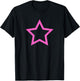 Pink Star Retro Y2k Aesthetic T-Shirt - T-Shirt | Black