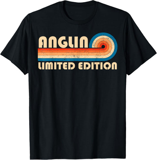 ANGLIN Surname Retro Vintage 80s 90s Birthday Reunion T-Shirt - T-Shirt | Black