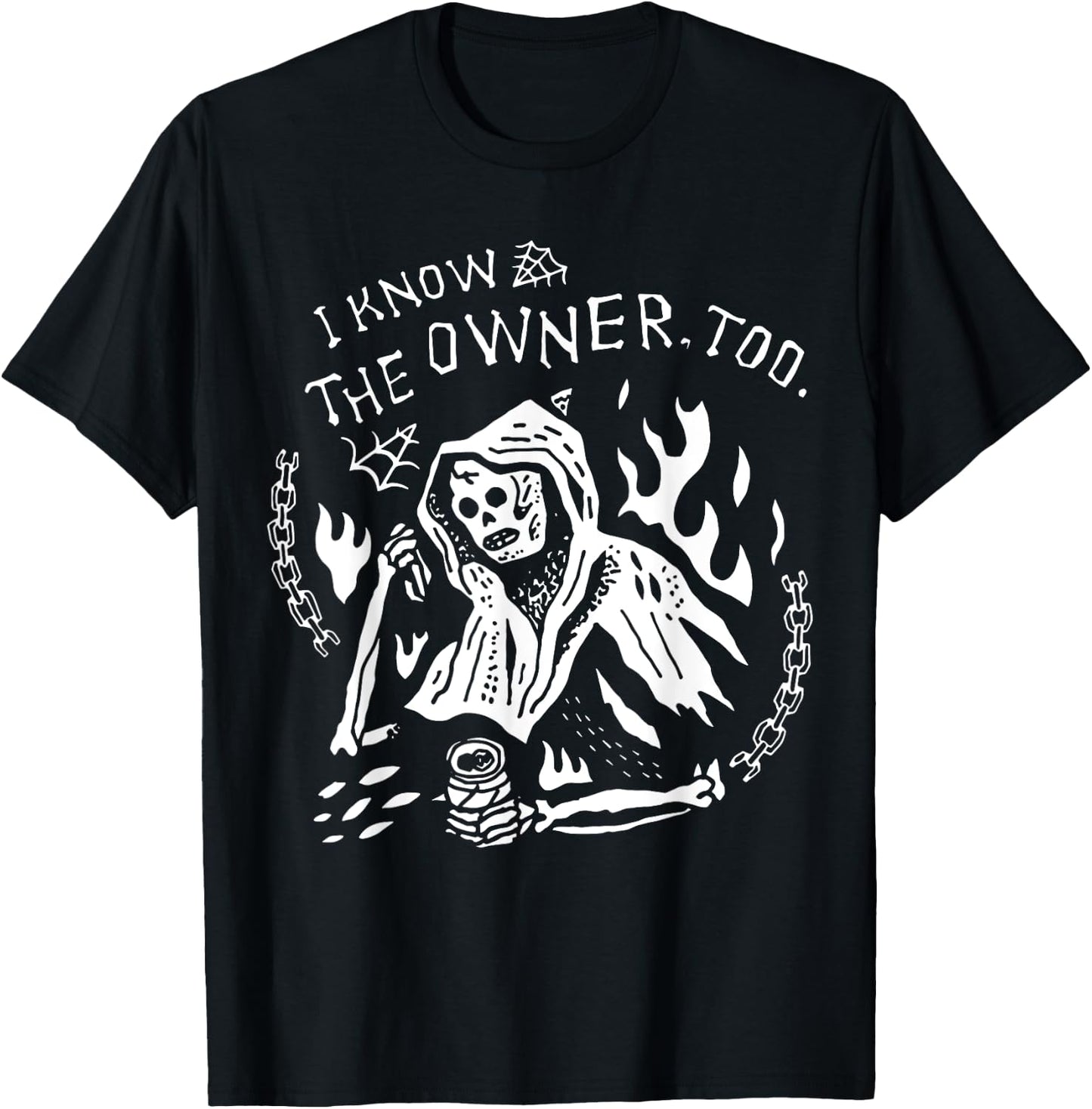 I Know The Owner Too Tattoo Skeleton Skull T-Shirt - T-Shirt | Black
