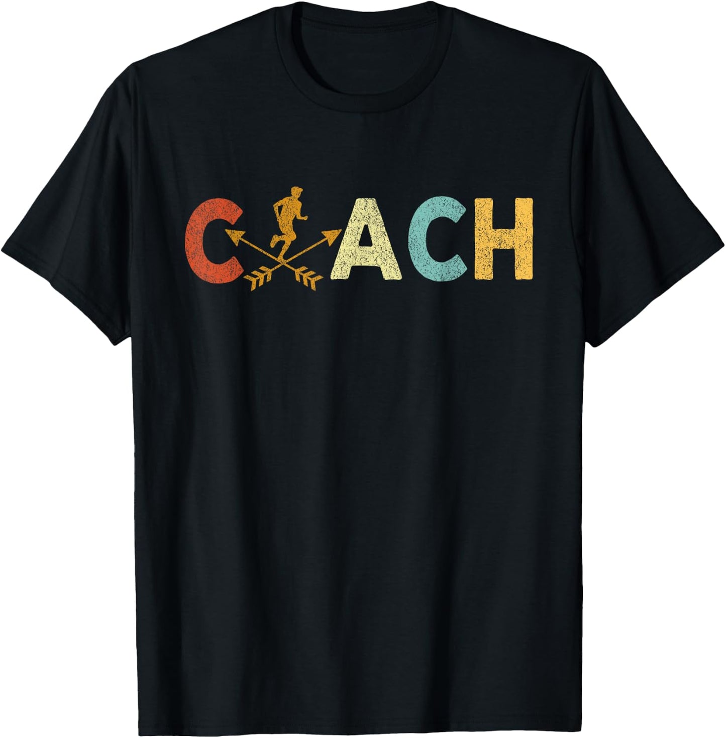 Cross Country Coach Cross Country Running Coach Runner Retro T-Shirt - T-Shirt | Black