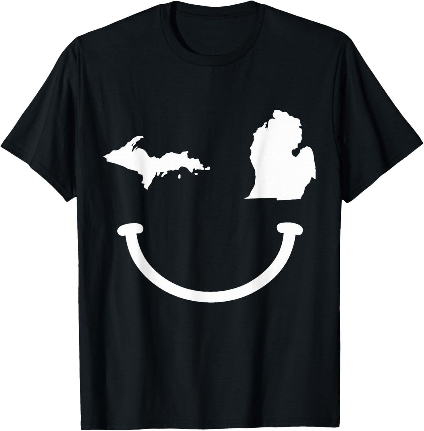 Michigan Pride State Map Vintage Funny T-Shirt - T-Shirt | Black