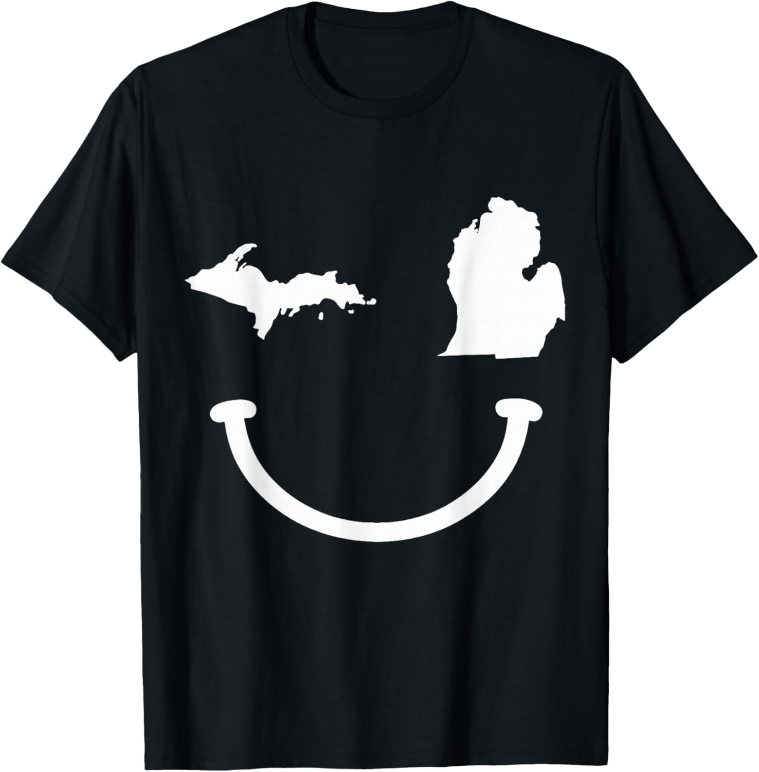 Michigan Pride State Map Vintage Funny T-Shirt - T-Shirt | Black
