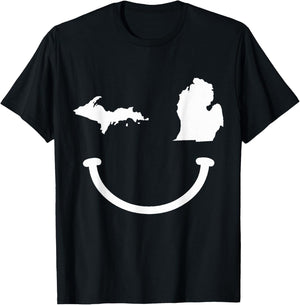 Michigan Pride State Map Vintage Funny T-Shirt - T-Shirt | Black