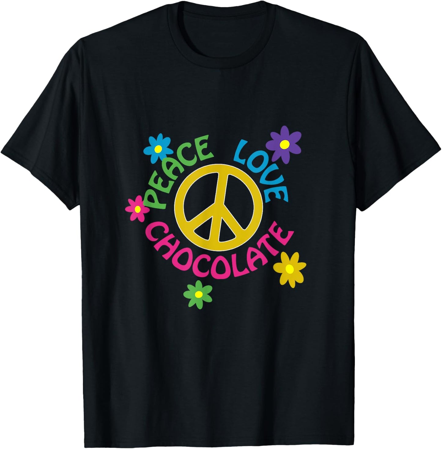 Peace Love Chocolate T-Shirt - T-Shirt | Black