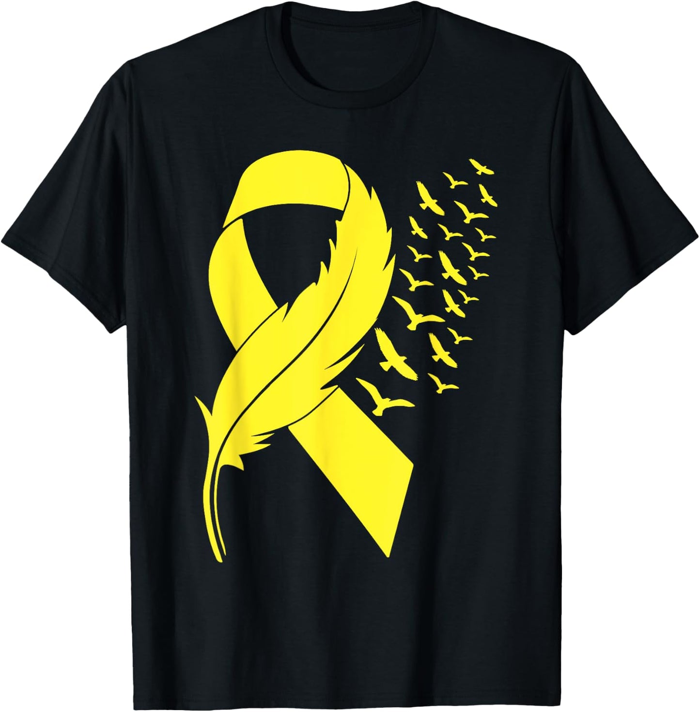 Spina Bifida Awareness Yellow Ribbon T-Shirt - T-Shirt | Black