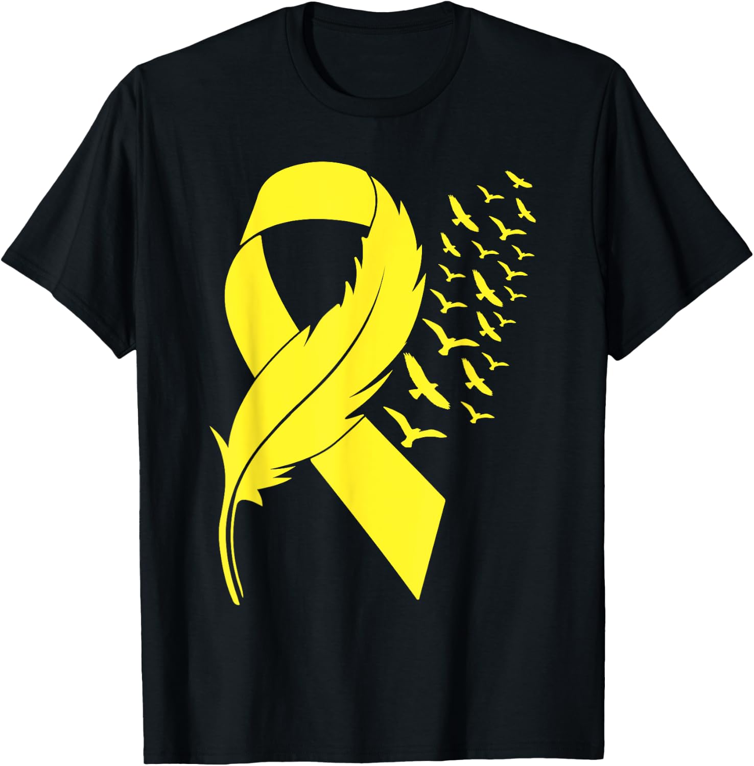 Spina Bifida Awareness Yellow Ribbon T-Shirt - T-Shirt | Black