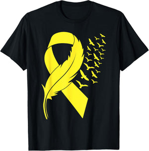 Spina Bifida Awareness Yellow Ribbon T-Shirt - T-Shirt | Black