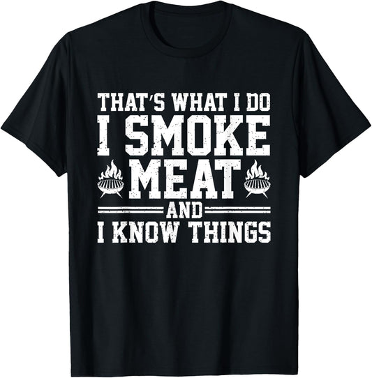 Funny Pitmaster I Smoke Meat Bbq Smoker Grill Grilling Lover T-Shirt - T-Shirt | Black