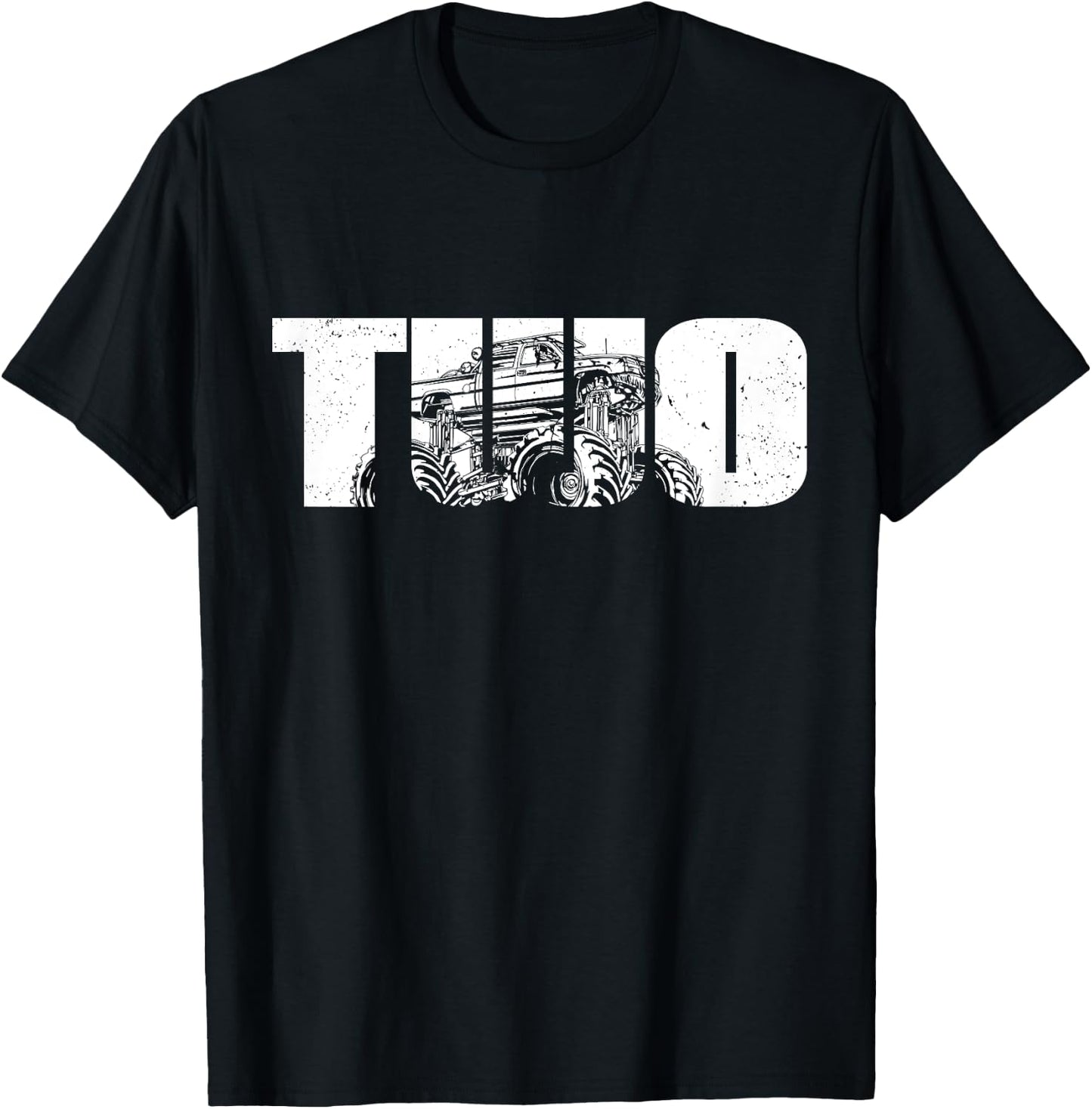 2 Year Old Shirt 2nd Birthday Monster Truck Boys Girls Kid T-Shirt - T-Shirt | Black