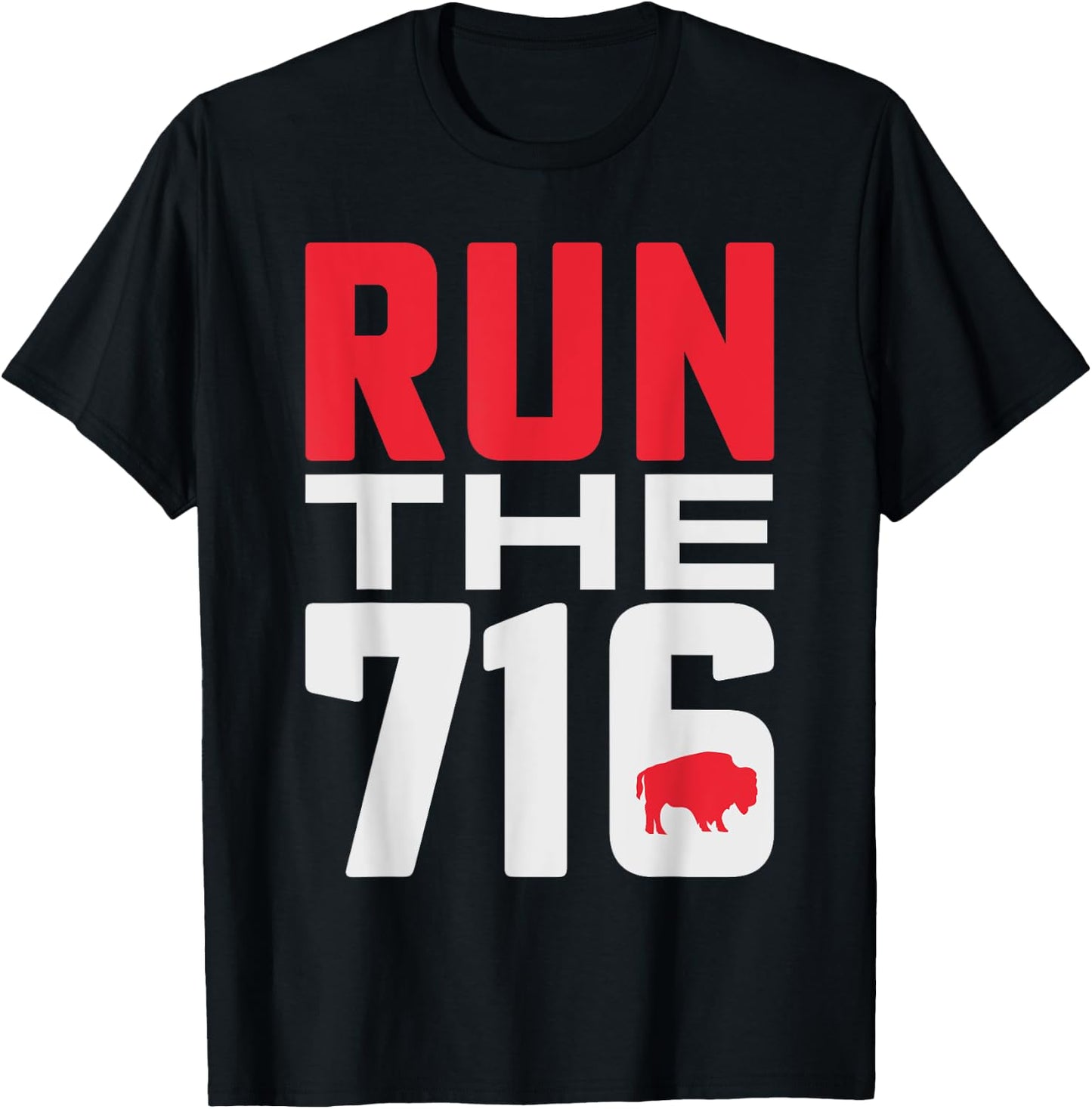 Buffalo Runner Run the 716 Buffalo NY T-Shirt - T-Shirt | Black