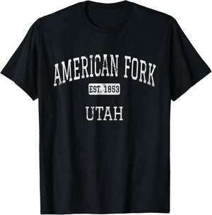 American Fork Utah UT Vintage T-Shirt - T-Shirt | Black