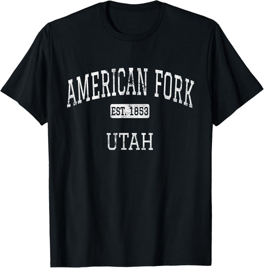 American Fork Utah UT Vintage T-Shirt - T-Shirt | Black