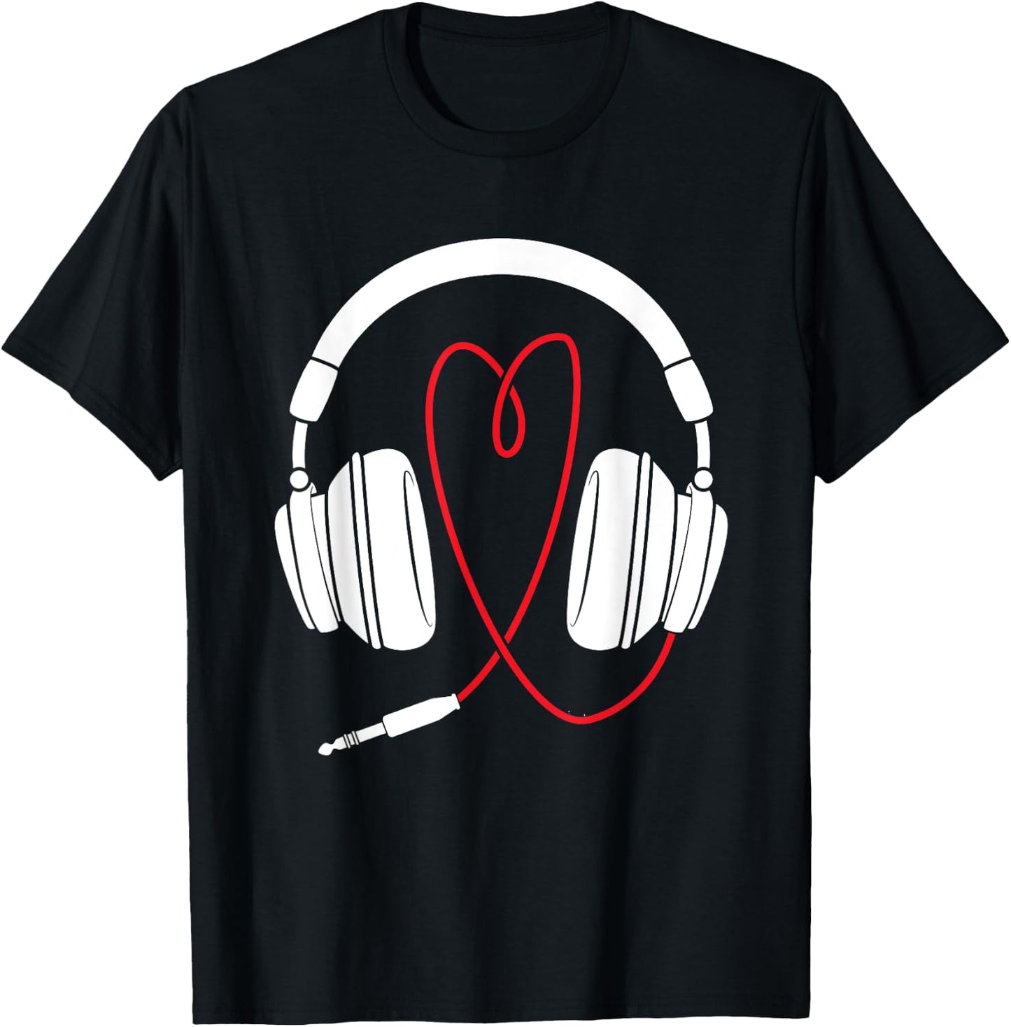 Beautiful Artsy Headohones Design - Music Love -head Phones T-Shirt - T-Shirt | Black