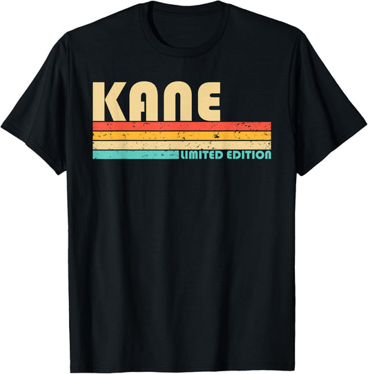 KANE Surname Funny Retro Vintage 80s 90s Birthday Reunion T-Shirt - T-Shirt | Black