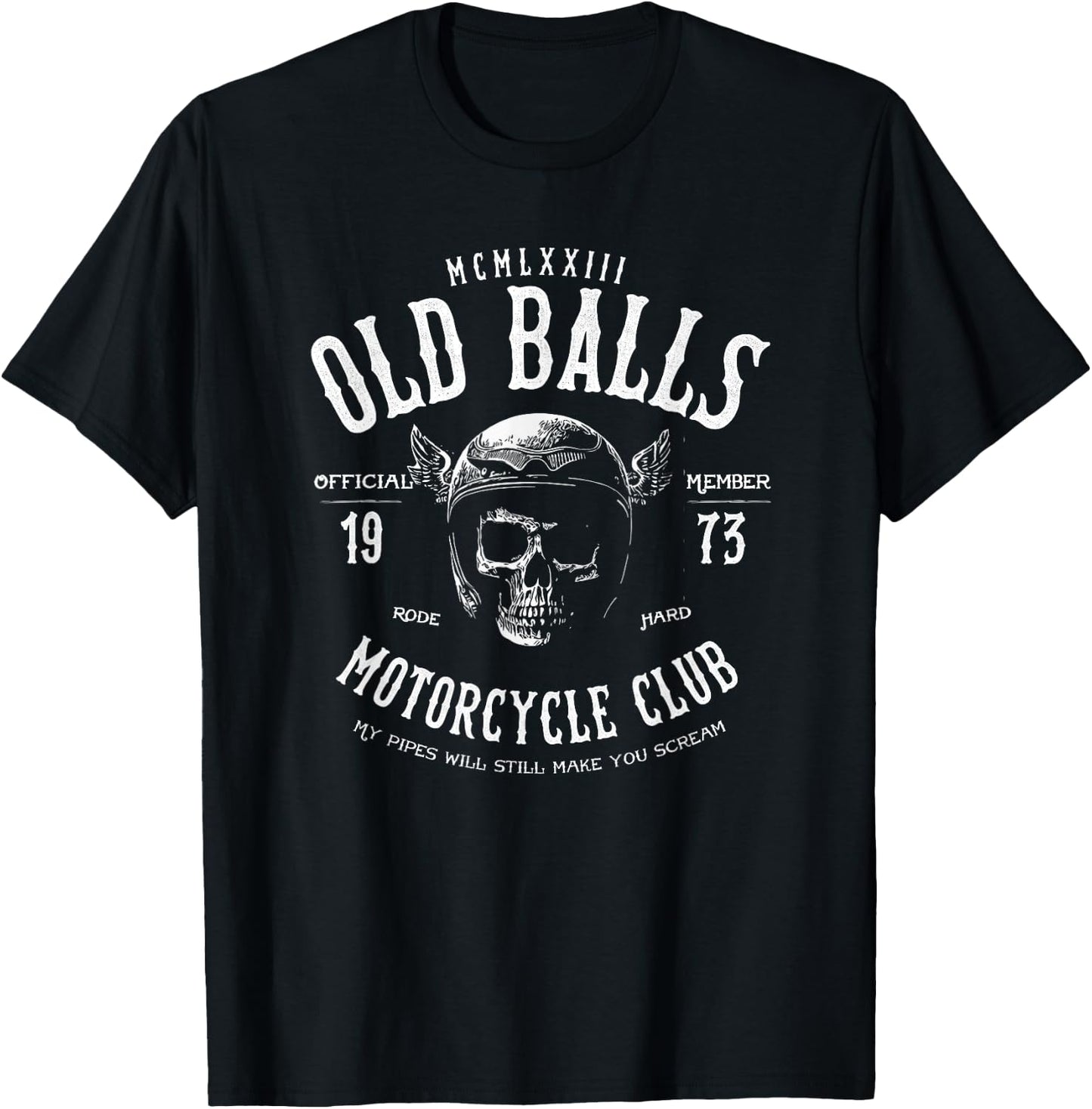 The Old Balls Club Vintage Motorcycle 50th Birthday - Men's Classic Fit Black - Small T-Shirt - T-Shirt | Black