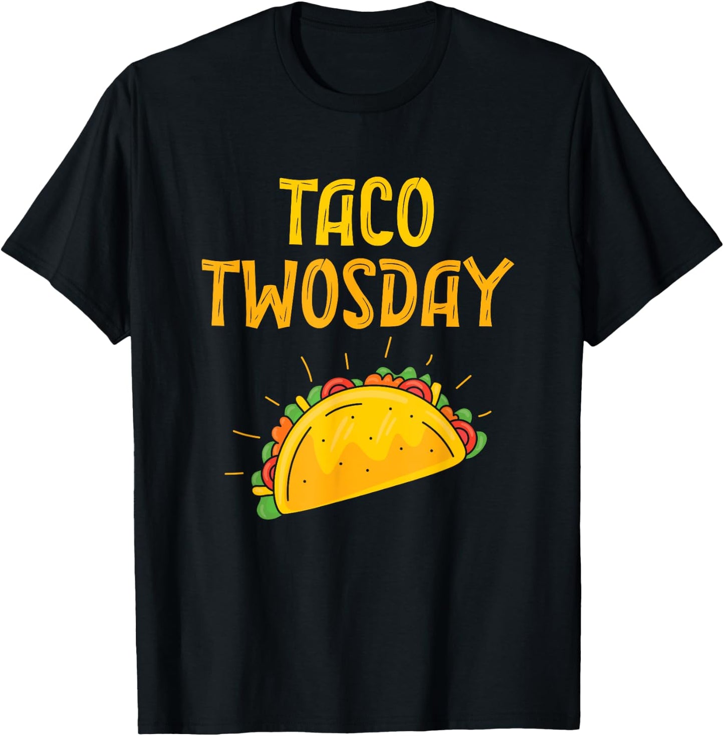 Taco Twos Day Party Taco Girl Boy 2 Year Old Taco Twosday T-Shirt - T-Shirt | Black