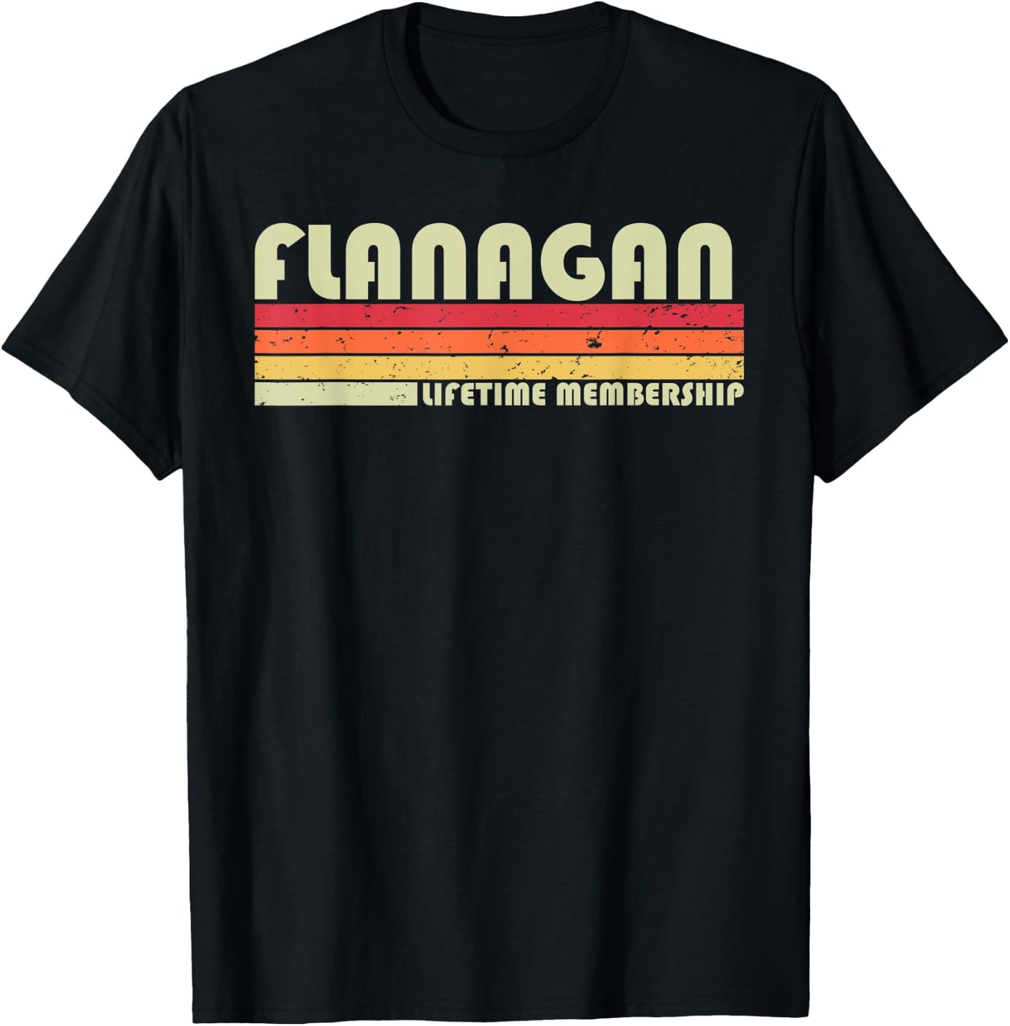 FLANAGAN Surname Funny Retro Vintage 90s Birthday Reunion T-Shirt - T-Shirt | Black