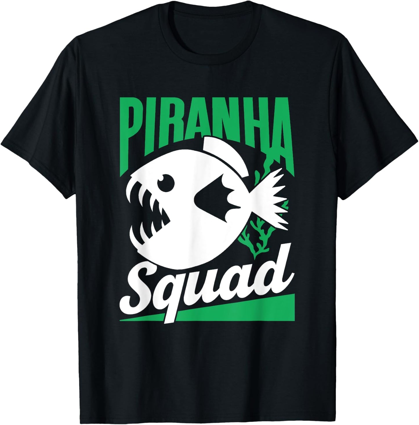 Piranha Squad Retro Lover Piranhas Fish T-Shirt - T-Shirt | Black