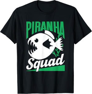 Piranha Squad Retro Lover Piranhas Fish T-Shirt - T-Shirt | Black