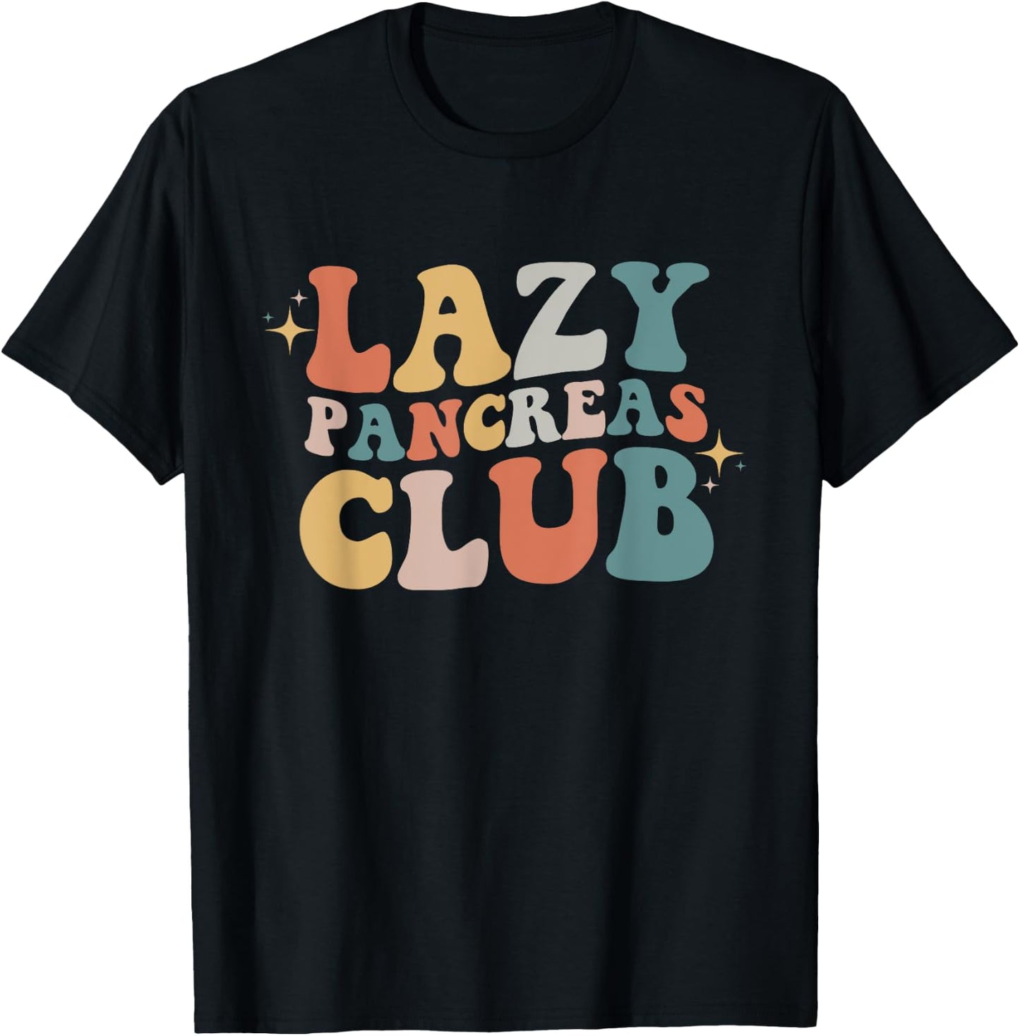 Lazy Pancreas Club Retro Diabetes Awareness Day T-Shirt - T-Shirt | Black