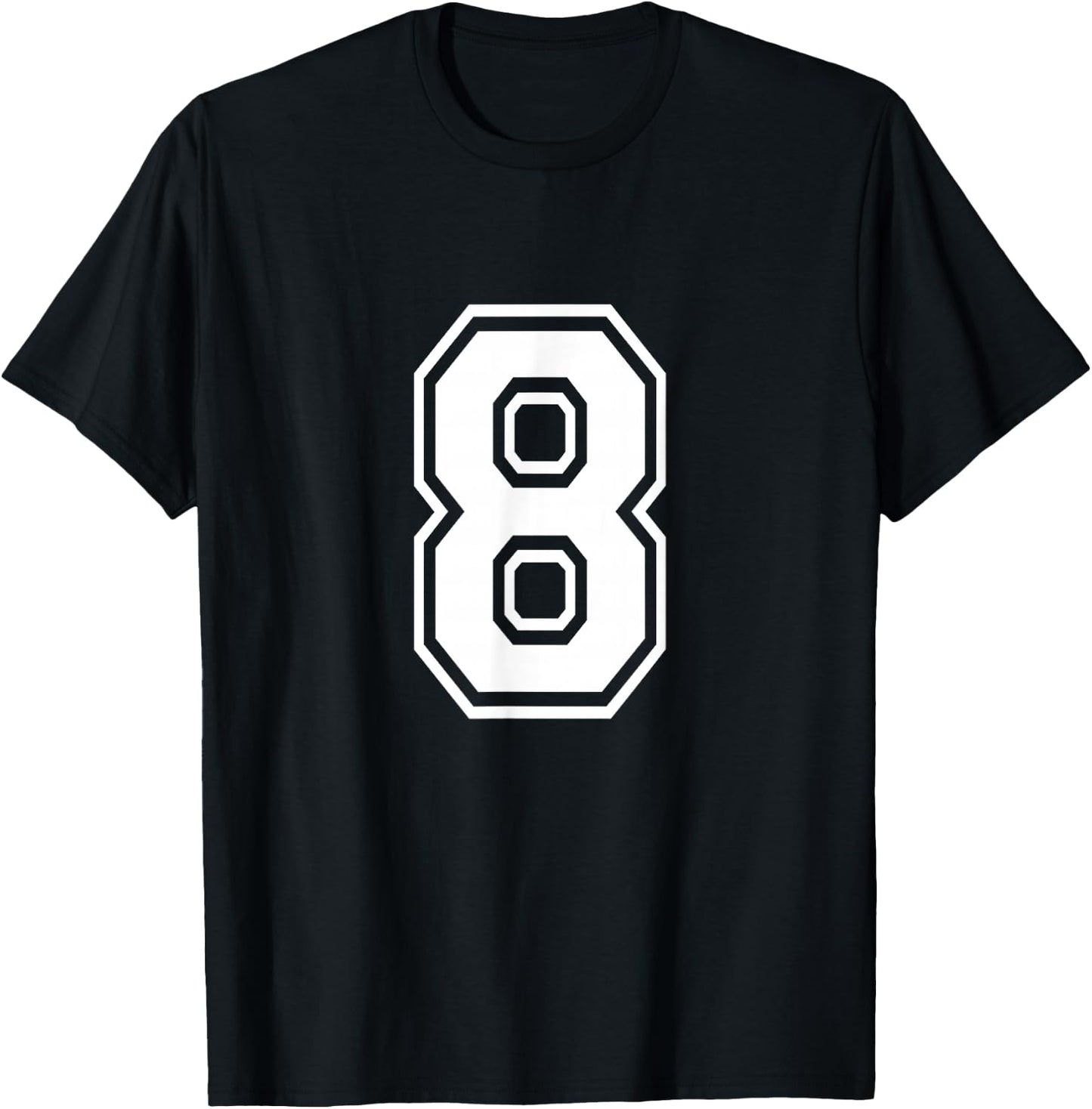 Number 8 Varsity Sports Team Jersey 8th Birthday 8 Years T-Shirt - T-Shirt | Black