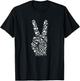 WHITE DOVES PEACE SIGN HIPPIE 60s 70s RETRO DESIGN VINTAGE T-Shirt - T-Shirt | Black