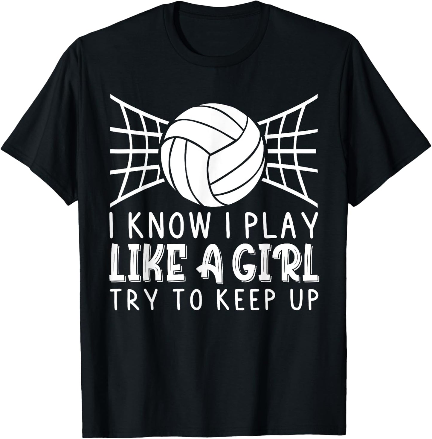 Funny Volleyball Design Girls Volleyball Player T-Shirt - T-Shirt | Black