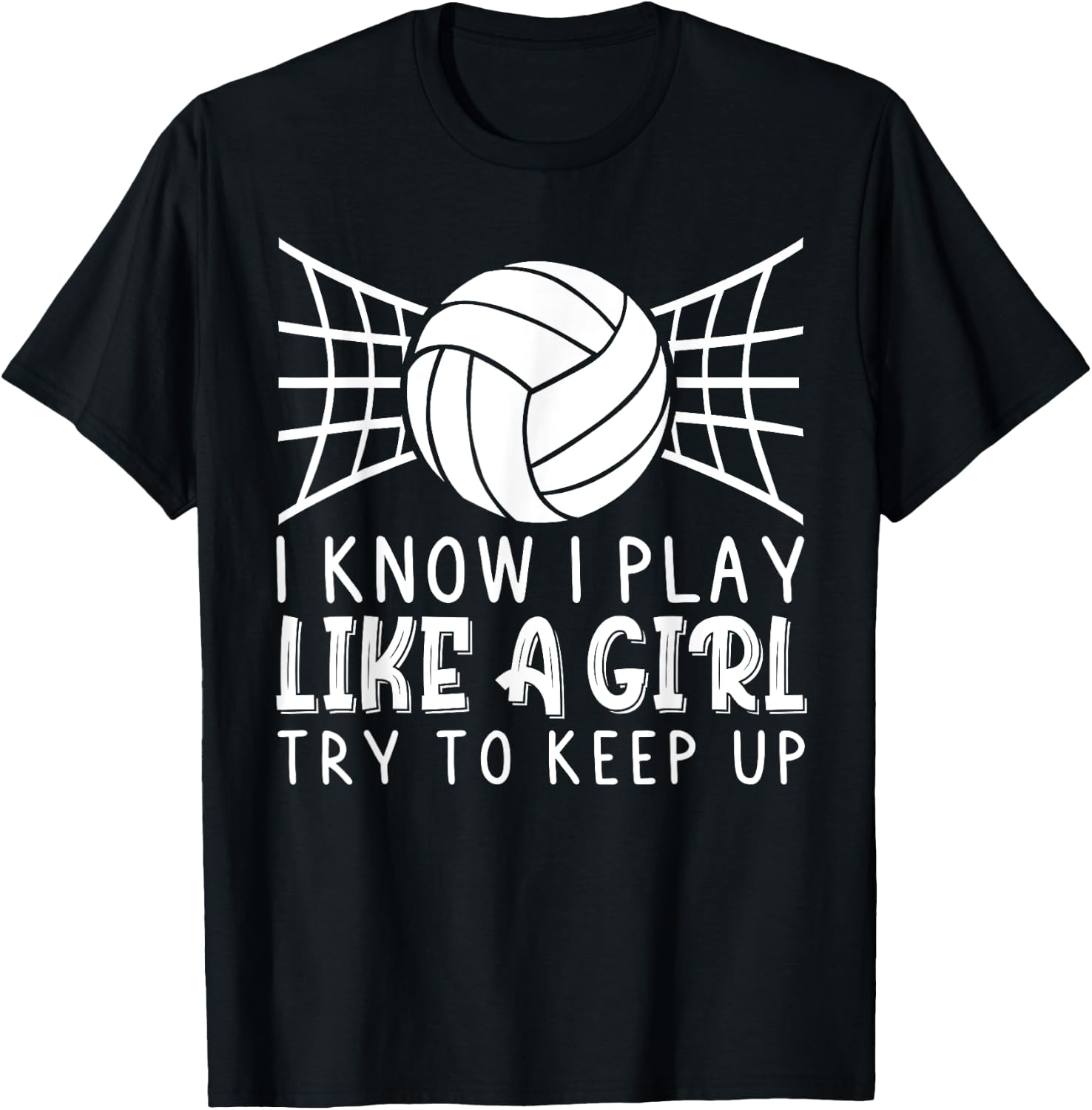 Funny Volleyball Design Girls Volleyball Player T-Shirt - T-Shirt | Black