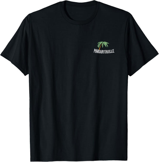 Margaritaville Wastin Away Again in Margaritaville -Adults Black Palm Tree Tropical Classic Fit Short Sleeve T-Shirt - T-Shirt | Black