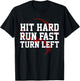 Hit Hard Run Fast Turn Left Funny Baseball Gift T-Shirt - T-Shirt | Black