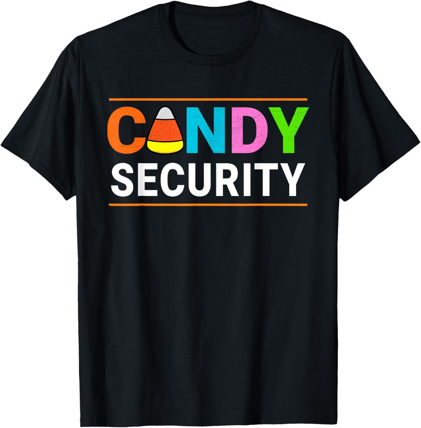 Halloween Candy Corn CANDY SECURITY Funny Halloween T-Shirt - T-Shirt | Black