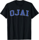 Vintage Ojai CA Distressed Blue Varsity Style T-Shirt - T-Shirt | Black