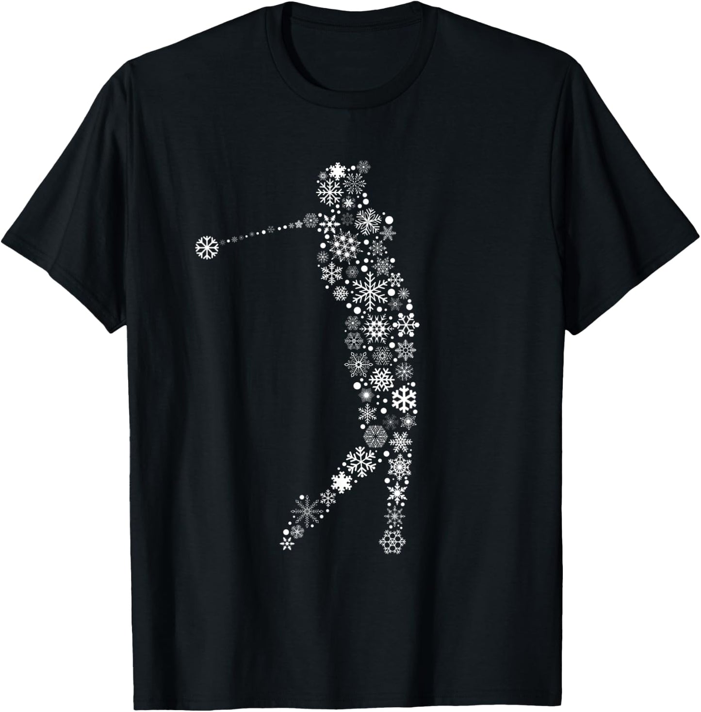 Christmas Golfer Golf Player Golfing Snowflake T-Shirt - T-Shirt | Black