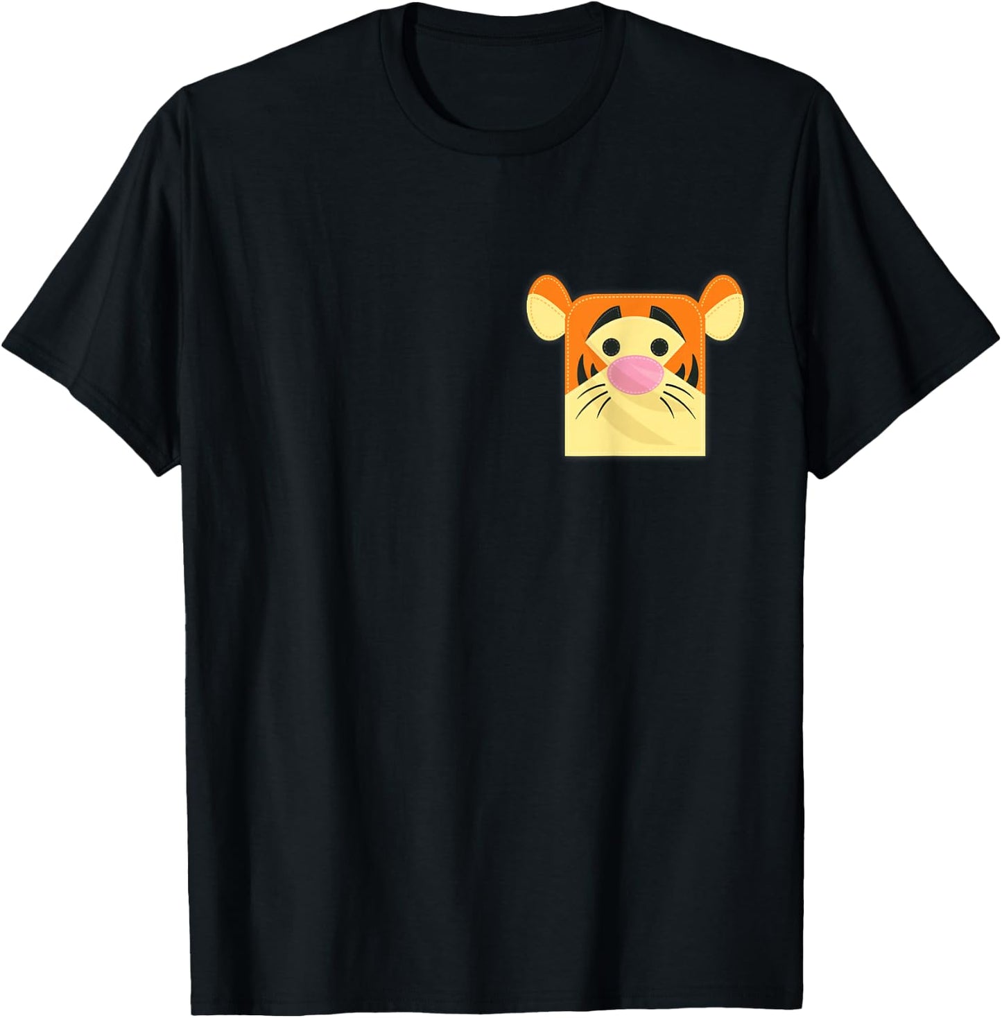 Disney Winnie The Pooh Tigger Small Block Character Pocket T-Shirt - T-Shirt | Black