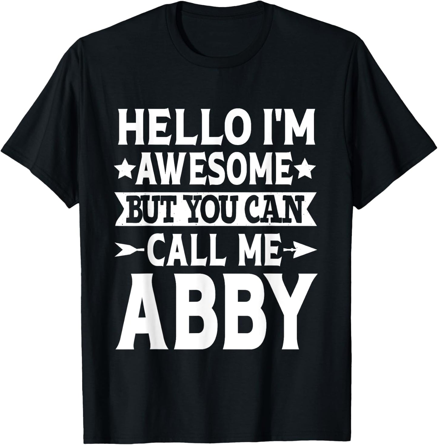 Abby Gifts Women Girl Name Birthday - Black, Small - Short Sleeve, Regular Fit - Casual, Button-Down Collar, Lace Embellished - Girls, Women T-Shirt - T-Shirt | Black