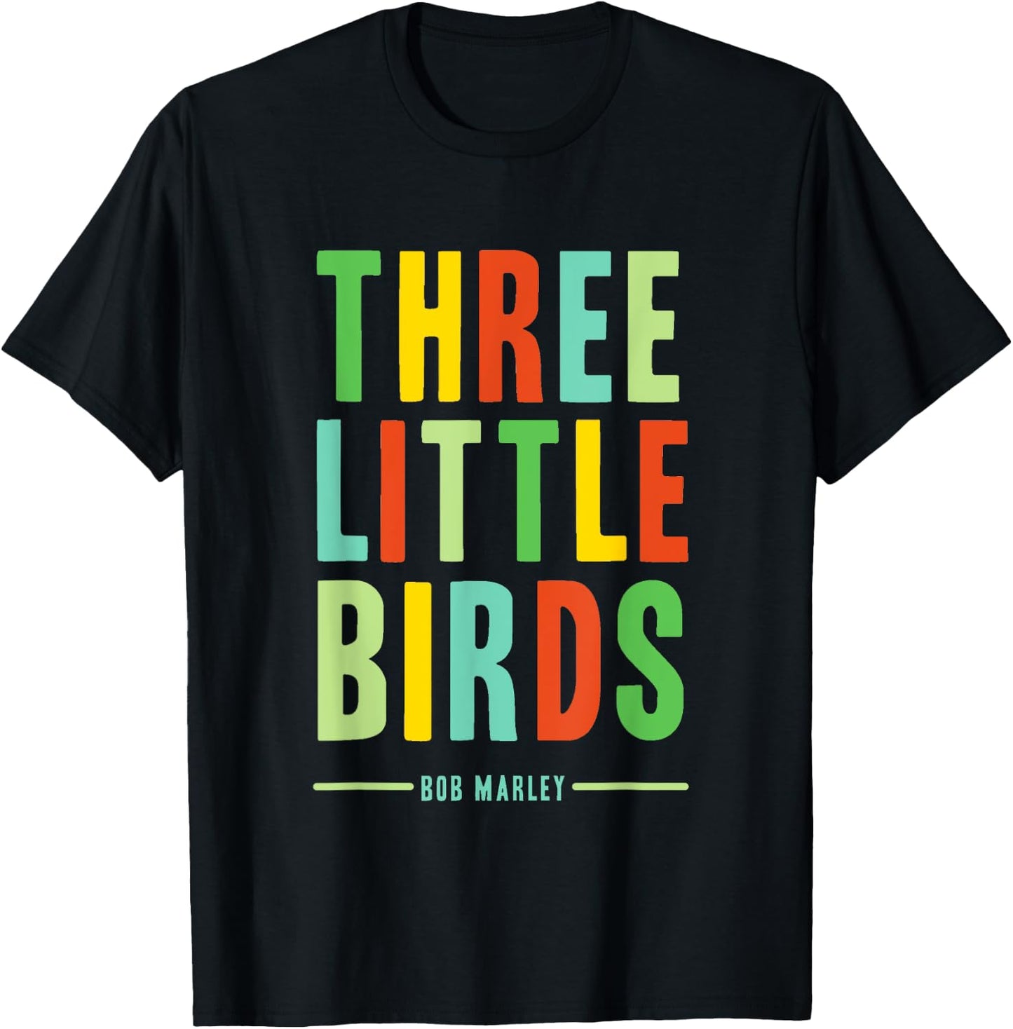 Official Bob Marley Three Little Birds T-Shirt - T-Shirt | Black