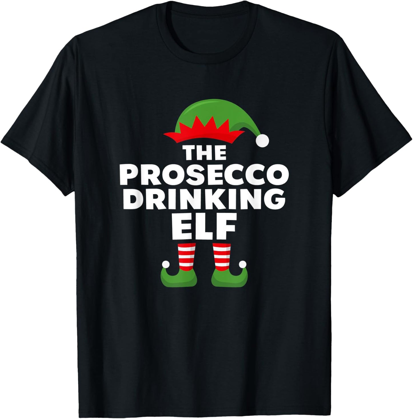 The Prosecco Drinking Elf T-Shirt - T-Shirt | Black
