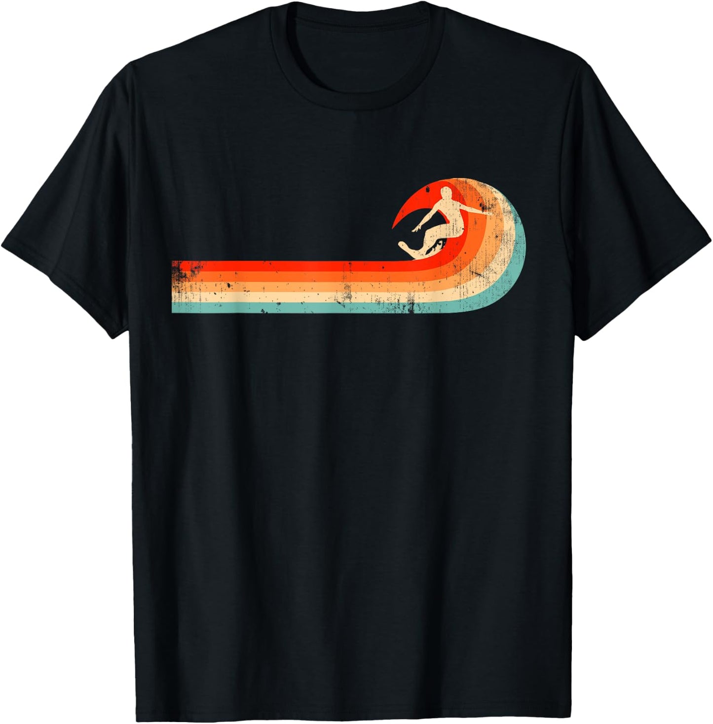 Surfer Gift Vintage Wave Retro Surfing Surf Beach T-Shirt - T-Shirt | Black