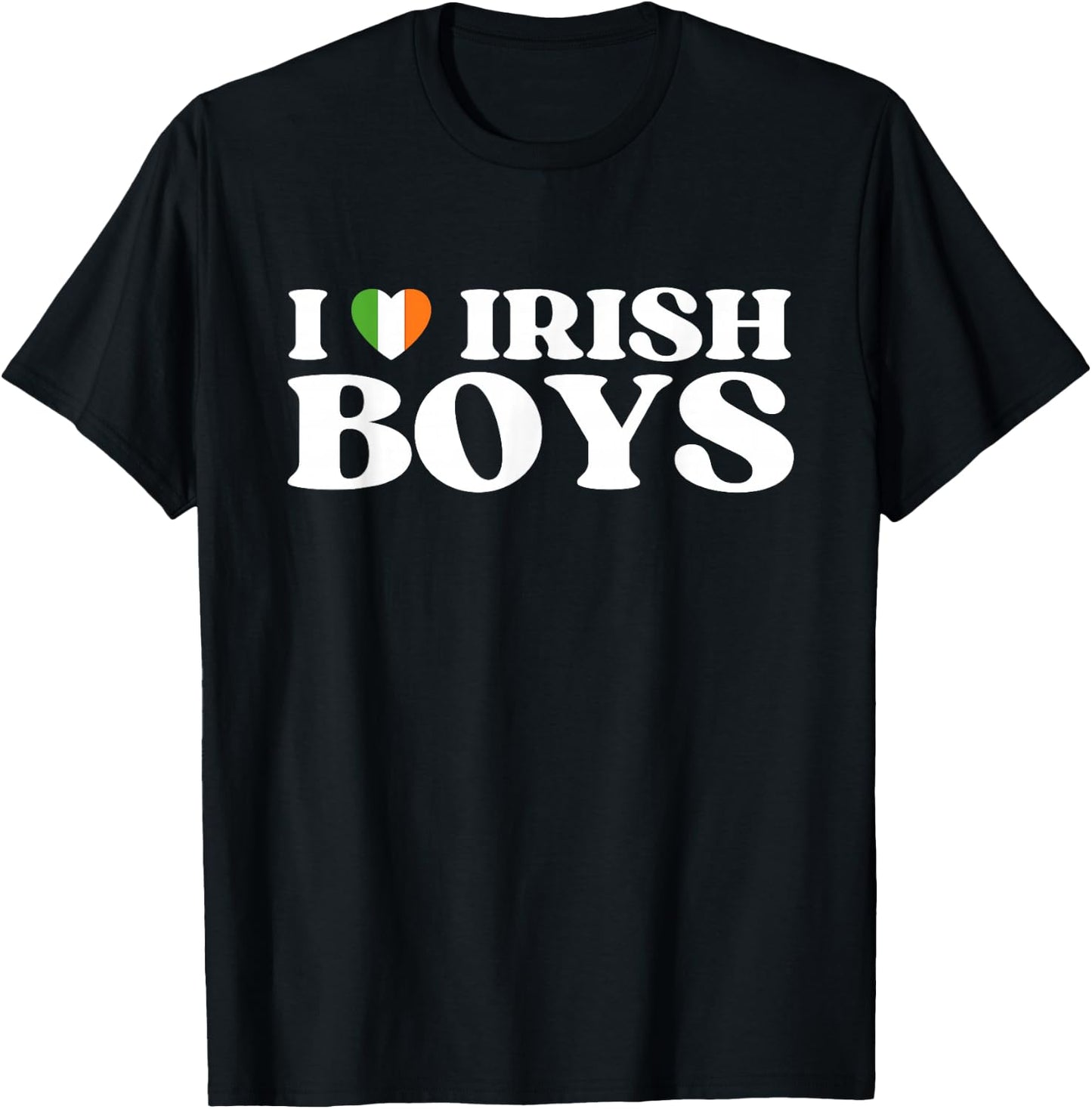 Funny I Love Irish Boys I Red Heart British Boys Ireland T-Shirt - T-Shirt | Black
