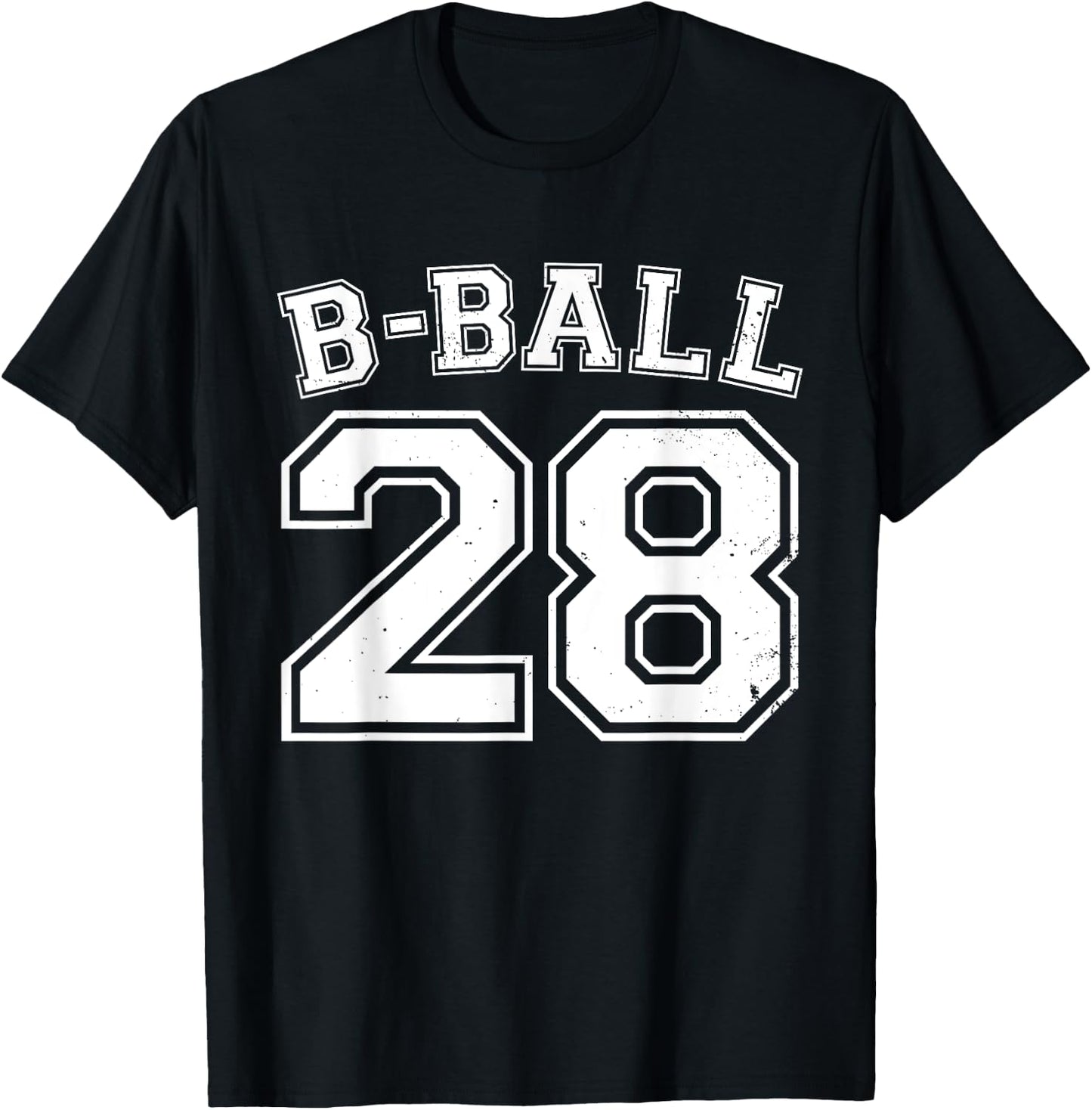 B-Ball Basketball Player Number 28 Training Varsity Vintage T-Shirt - T-Shirt | Black