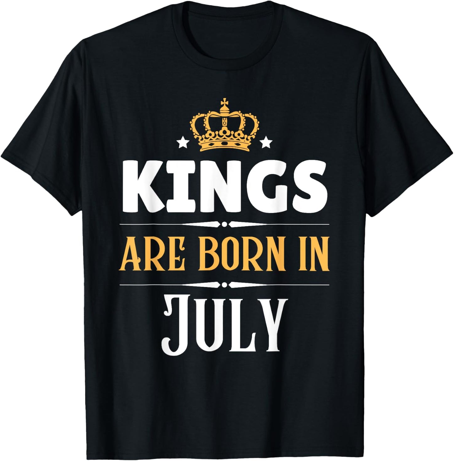 Kings Are Born in July Birthday Crown T-Shirt - T-Shirt | Black