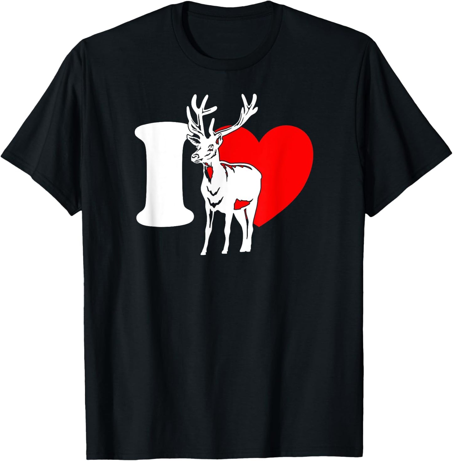 I Heart Deer - Funny I Love Deer, Funny Deer Lover T-Shirt - T-Shirt | Black