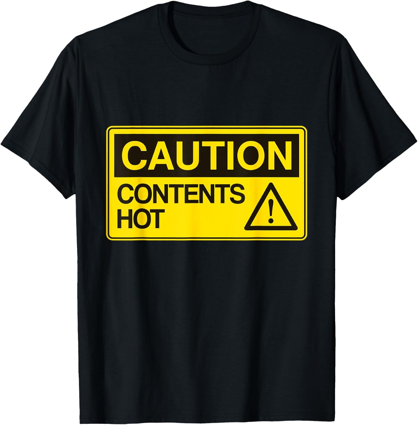 Caution contents Hot Boys and Girls Party and Pajama T-Shirt - T-Shirt | Black