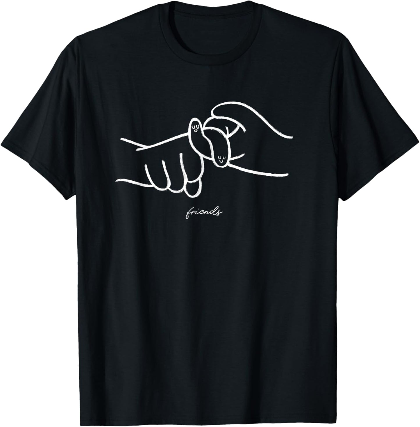 Friends ASL American Sign Language T-Shirt - T-Shirt | Black