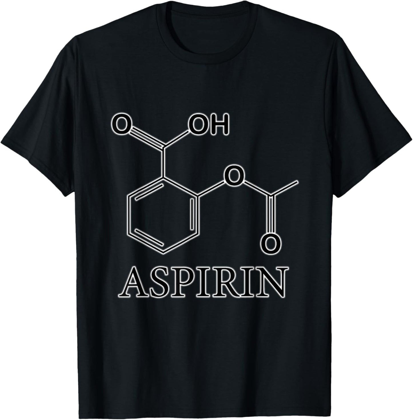 Aspirin Formula Shaped T-Shirt - T-Shirt | Black