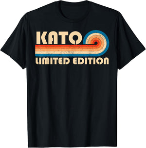 KATO Surname Retro Vintage 80s 90s Birthday Reunion T-Shirt - T-Shirt | Black